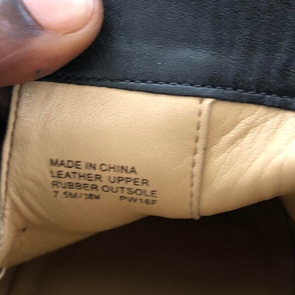 Michael Kors Ankle Boots Booties Black Genuine Leather Almond Toe Buckle Goth - Picture 5 of 8